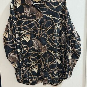 Bit & Bridle Black and Brown Equestrian Shirt